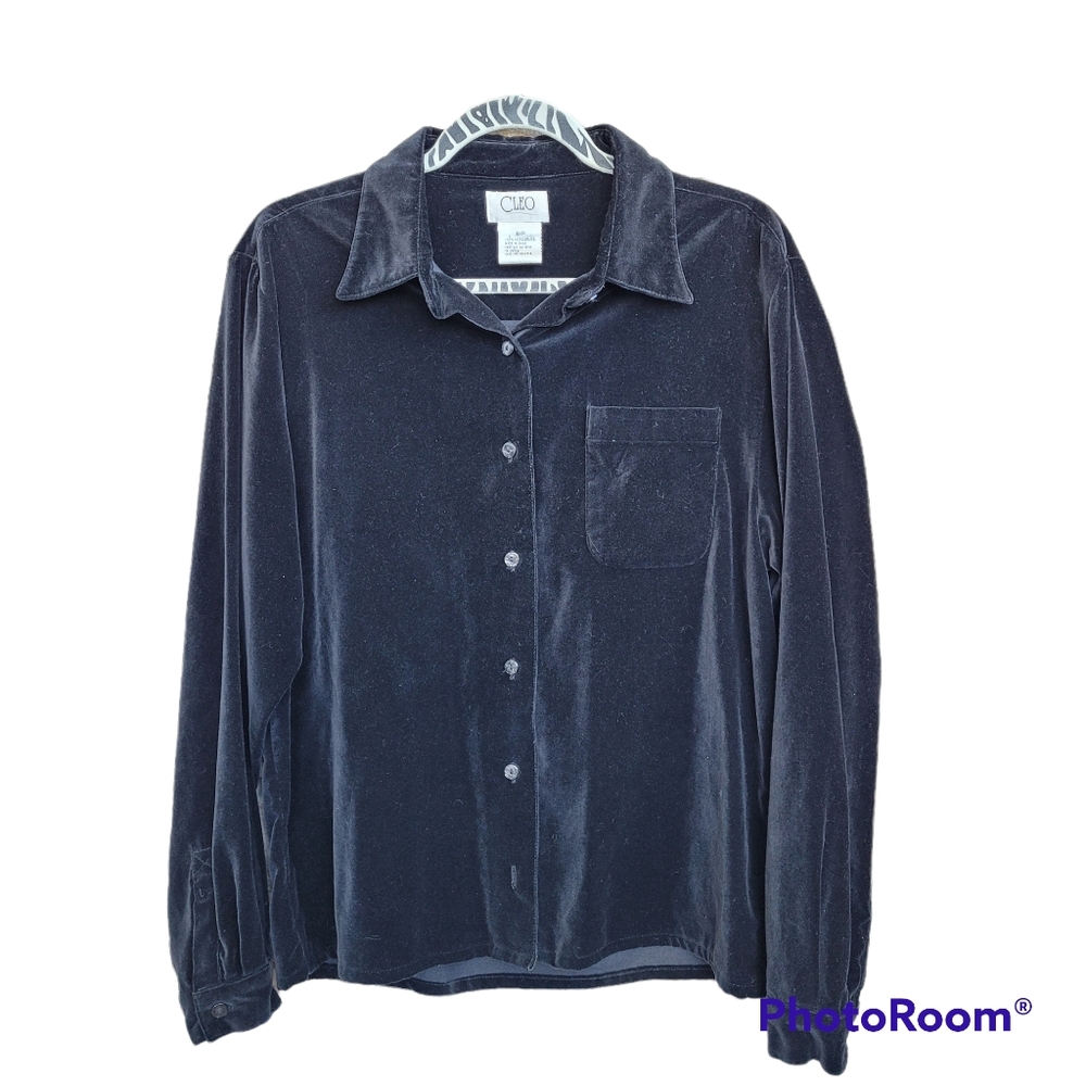 Vintage Cotton Velvet Button Down Shirt